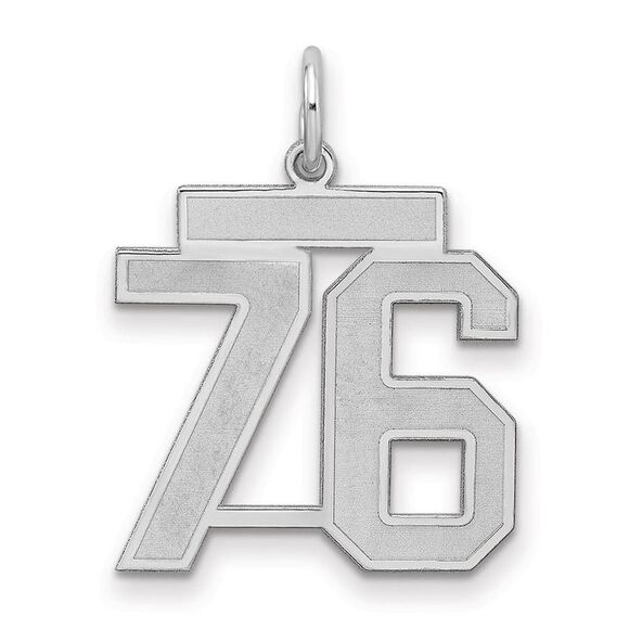 Sterling Silver Jersey Collection Medium Number 76 Pendant